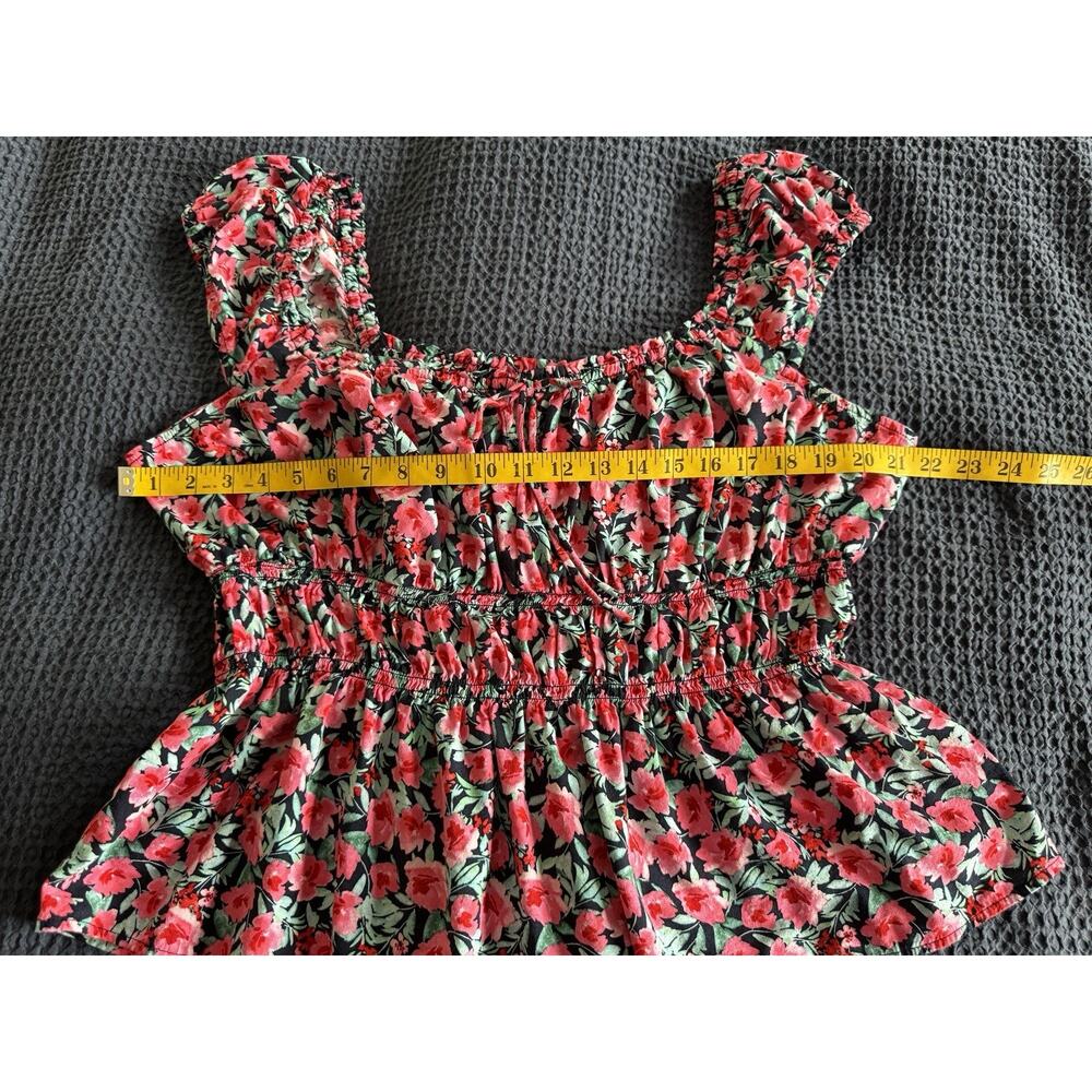 Old Navy XL Fitted Tie-Front Smocked Top Cottagecore Country Charm Farm Girl - Picture 4 of 9
